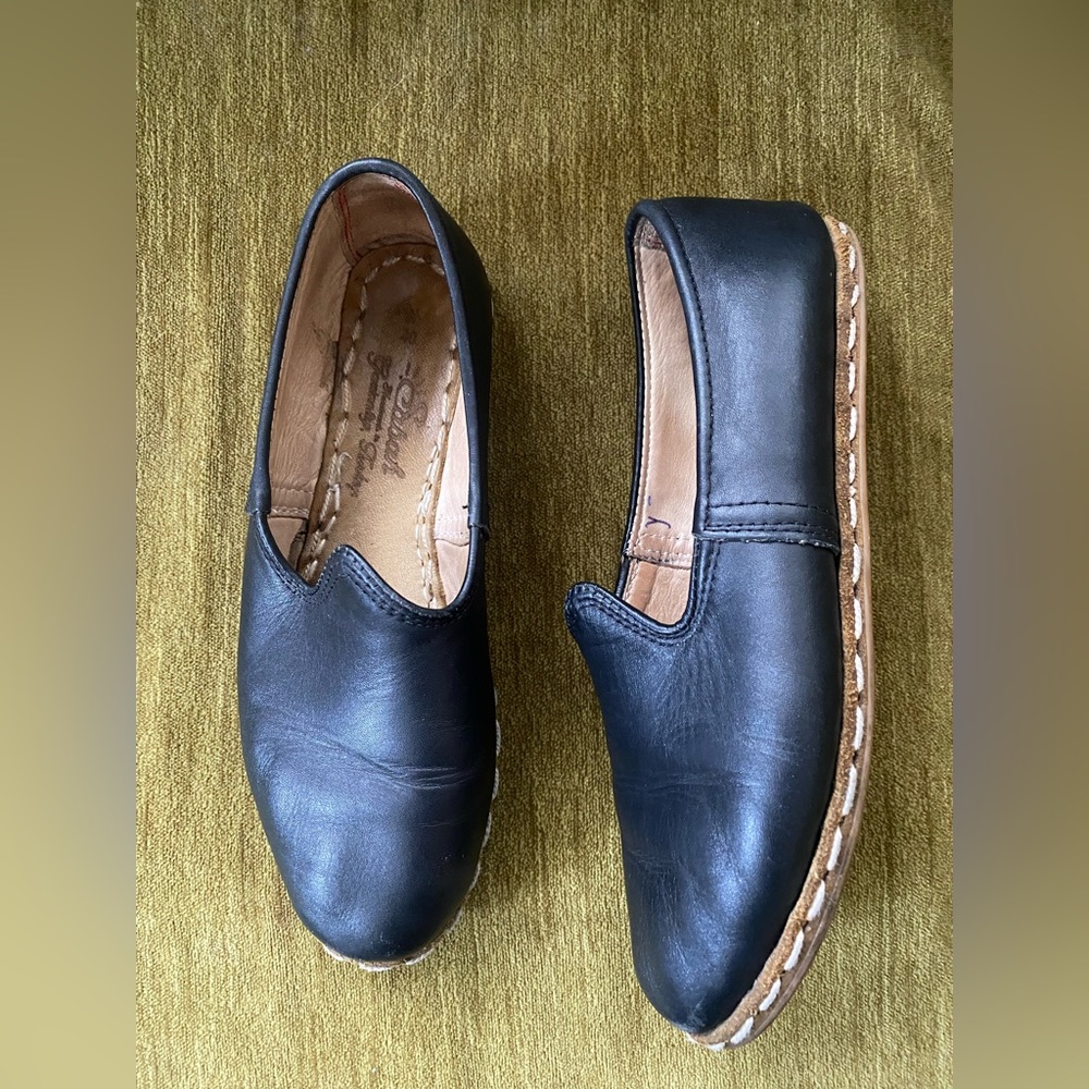 Sabah handmade black leather shoes